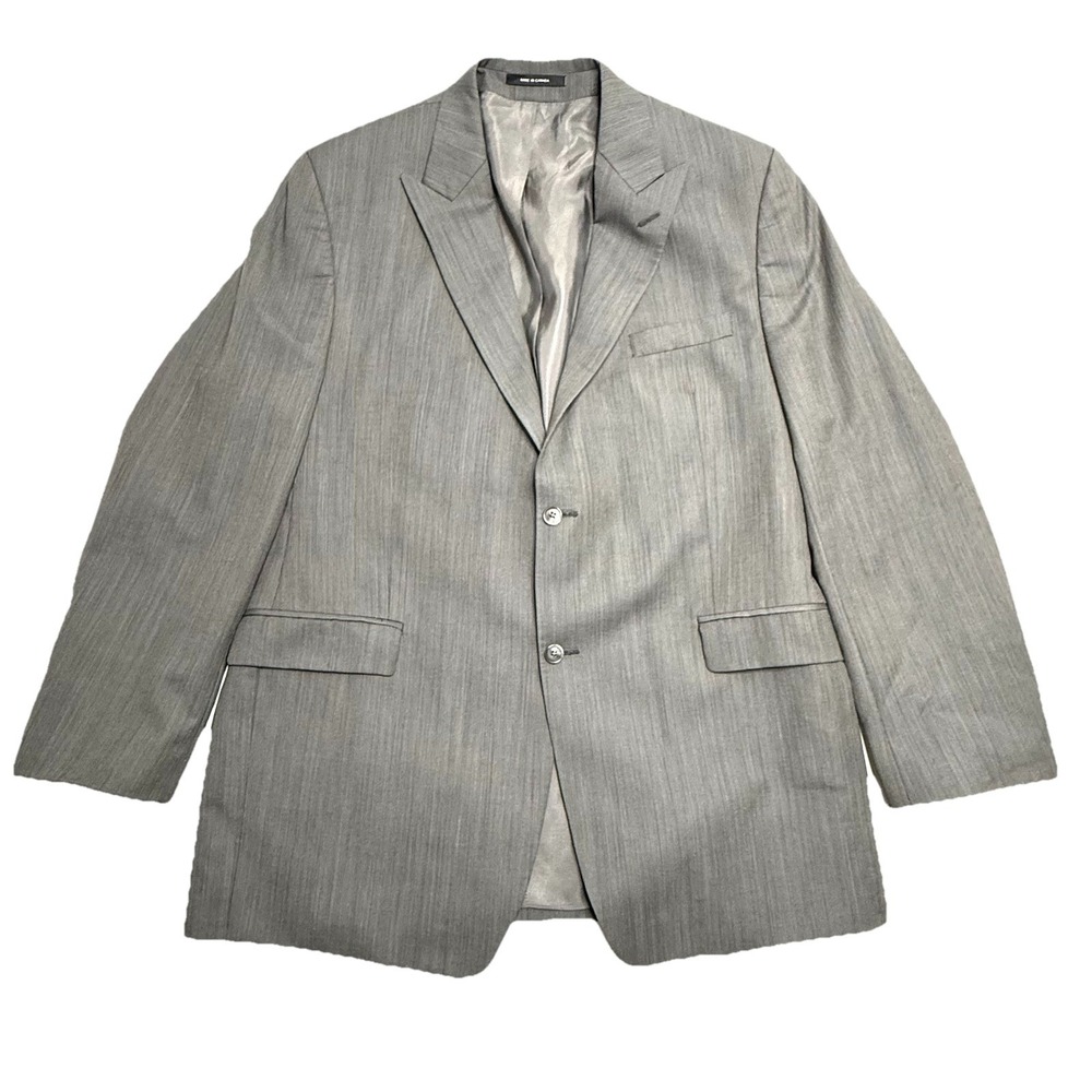 Calvin Klein Men's 46L Gray 100% Wool‎ Blazer 2-Button Sport Coat Suit Jacket CA